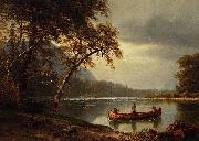 Albert Bierstadt Salmon Fishing on the Cascapediac River oil painting artist